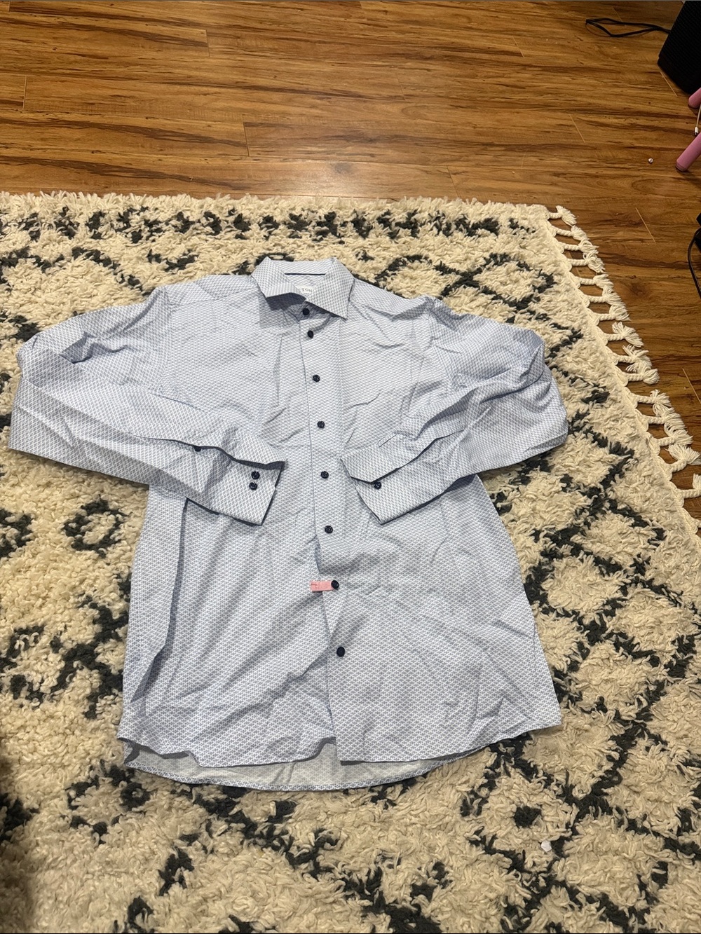 Eton Light Blue Micro-Pattern Dress Shirt